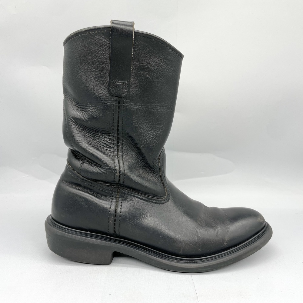 VTG Red Wing 935 Pecos Mens 9.5 D Black Leather Cowboy Work Boots Western USA